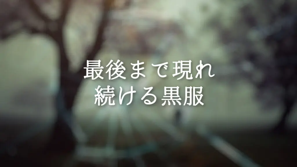 激しい/危険「最後まで現れ続ける黒服」